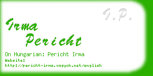 irma pericht business card